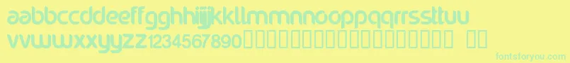 Noraviyel-Schriftart – Grüne Schriften auf gelbem Hintergrund