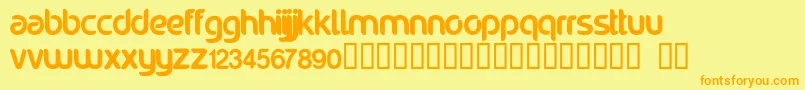 Noraviyel-Schriftart – Orangefarbene Schriften auf gelbem Hintergrund