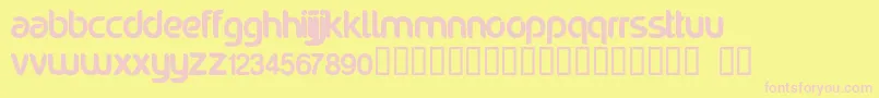 Noraviyel-Schriftart – Rosa Schriften auf gelbem Hintergrund