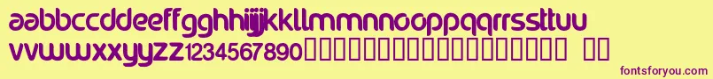 Noraviyel-Schriftart – Violette Schriften auf gelbem Hintergrund