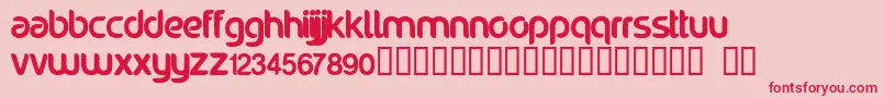 フォントNoraviyel – ピンクの背景に赤い文字