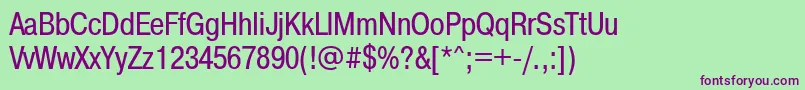 Pragmaticacondbtt Font – Purple Fonts on Green Background