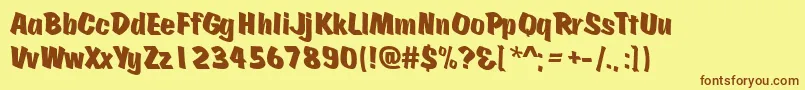 Fonte Scratch ffy – fontes marrons em um fundo amarelo