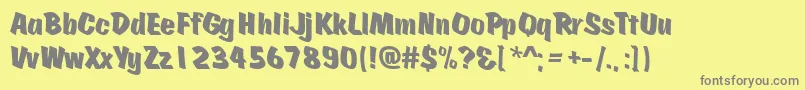 フォントScratch ffy – 黄色の背景に灰色の文字