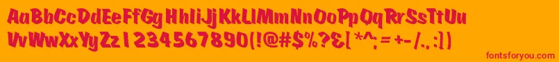 Scratch ffy Font – Red Fonts on Orange Background