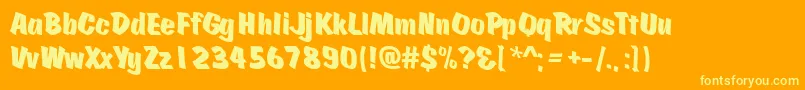 Czcionka Scratch ffy – żółte czcionki na pomarańczowym tle