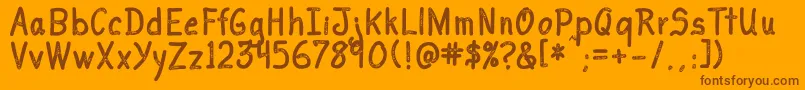 I Love You Font – Brown Fonts on Orange Background