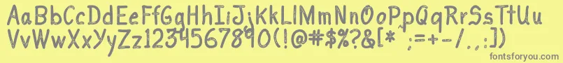 I Love You Font – Gray Fonts on Yellow Background