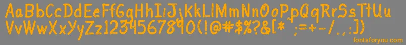 I Love You Font – Orange Fonts on Gray Background