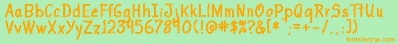 I Love You Font – Orange Fonts on Green Background