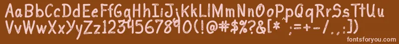 I Love You Font – Pink Fonts on Brown Background
