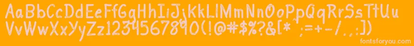 I Love You Font – Pink Fonts on Orange Background