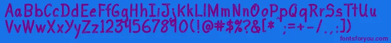 I Love You Font – Purple Fonts on Blue Background