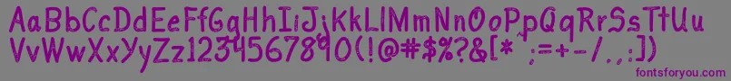I Love You Font – Purple Fonts on Gray Background