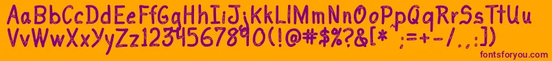 I Love You Font – Purple Fonts on Orange Background