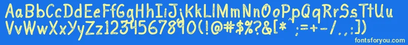 I Love You Font – Yellow Fonts on Blue Background