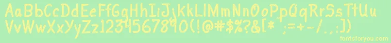 I Love You Font – Yellow Fonts on Green Background