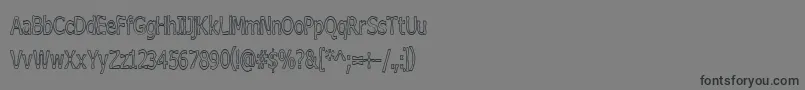 Шрифт BoneribbonTallOutline – чёрные шрифты на сером фоне