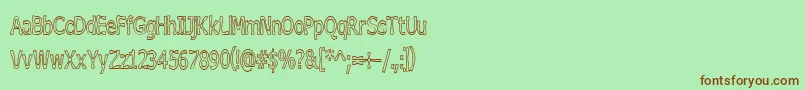 BoneribbonTallOutline Font – Brown Fonts on Green Background
