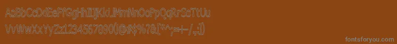 フォントBoneribbonTallOutline – 茶色の背景に灰色の文字