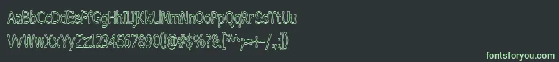 BoneribbonTallOutline-fontti – vihreät fontit mustalla taustalla