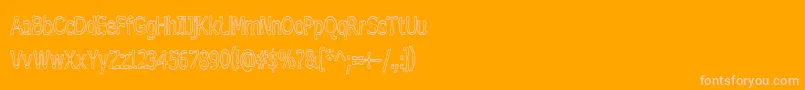 BoneribbonTallOutline-fontti – vaaleanpunaiset fontit oranssilla taustalla