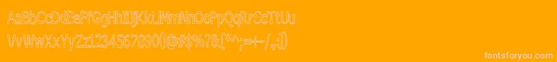 BoneribbonTallOutline-Schriftart – Rosa Schriften auf orangefarbenem Hintergrund