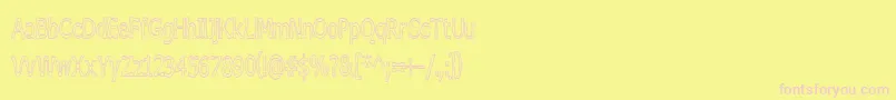 BoneribbonTallOutline-fontti – vaaleanpunaiset fontit keltaisella taustalla