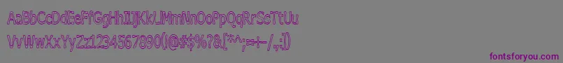 BoneribbonTallOutline-fontti – violetit fontit harmaalla taustalla