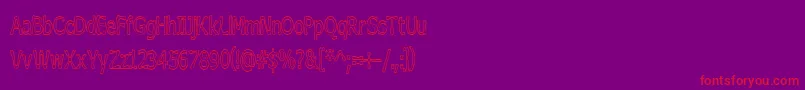 BoneribbonTallOutline-Schriftart – Rote Schriften auf violettem Hintergrund