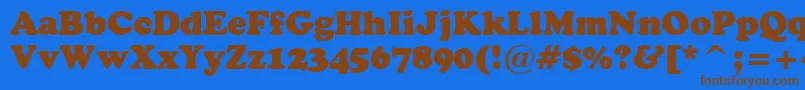 CooperBlackBt Font – Brown Fonts on Blue Background