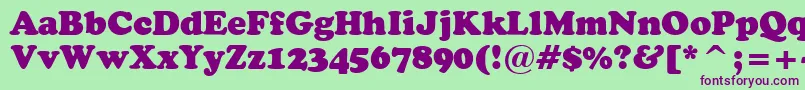 CooperBlackBt Font – Purple Fonts on Green Background