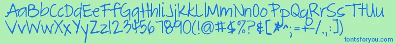 Thegreatescape Font – Blue Fonts on Green Background