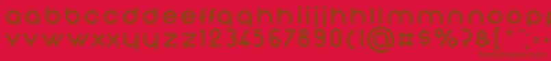NonchalanceBold-fontti – ruskeat fontit punaisella taustalla