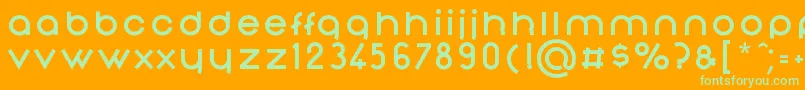 NonchalanceBold-fontti – vihreät fontit oranssilla taustalla