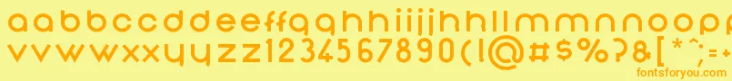 NonchalanceBold-fontti – oranssit fontit keltaisella taustalla