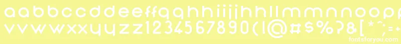 NonchalanceBold-fontti – valkoiset fontit keltaisella taustalla