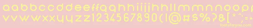 NonchalanceBold-fontti – keltaiset fontit vaaleanpunaisella taustalla