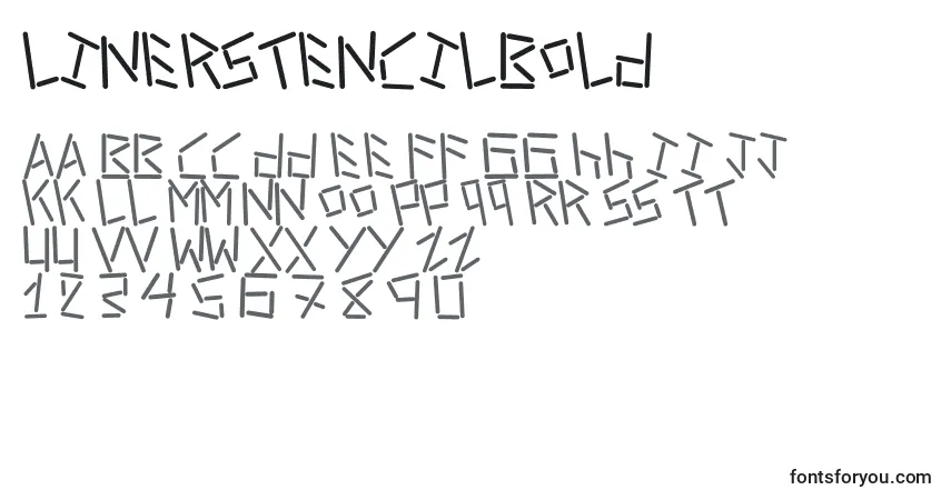 Fuente LinerStencilBold - alfabeto, números, caracteres especiales