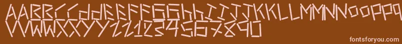 LinerStencilBold Font – Pink Fonts on Brown Background