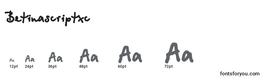 Betinascriptxc Font Sizes