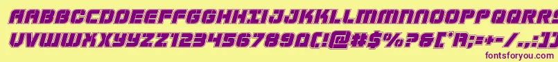 Supersubmarineacadital Font – Purple Fonts on Yellow Background