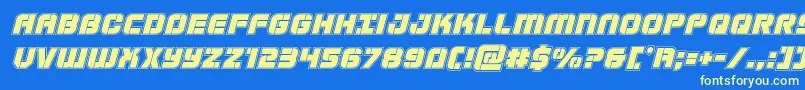 Supersubmarineacadital Font – Yellow Fonts on Blue Background