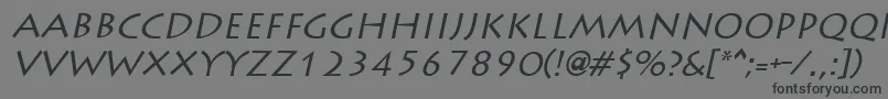 Шрифт LiddieItalic – чёрные шрифты на сером фоне
