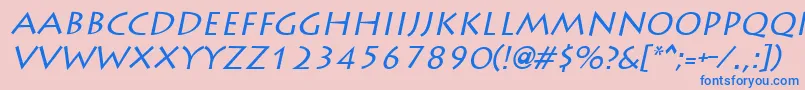 LiddieItalic Font – Blue Fonts on Pink Background