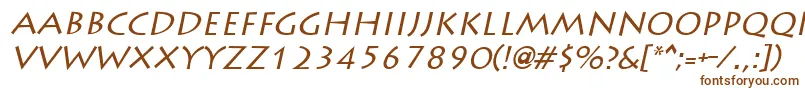 LiddieItalic-fontti – ruskeat fontit valkoisella taustalla