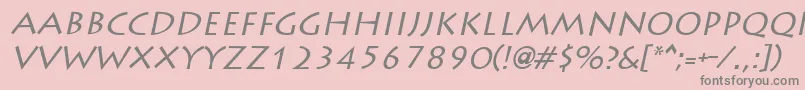 LiddieItalic Font – Gray Fonts on Pink Background