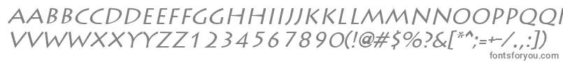 フォントLiddieItalic – 白い背景に灰色の文字