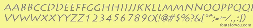 LiddieItalic Font – Gray Fonts on Yellow Background