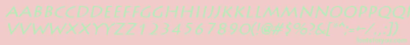 LiddieItalic Font – Green Fonts on Pink Background